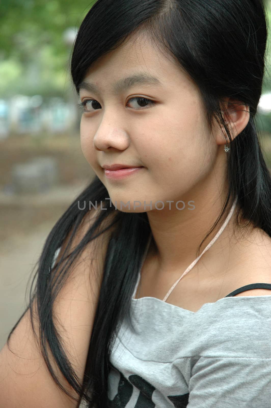 young asian lady with nice smile expression