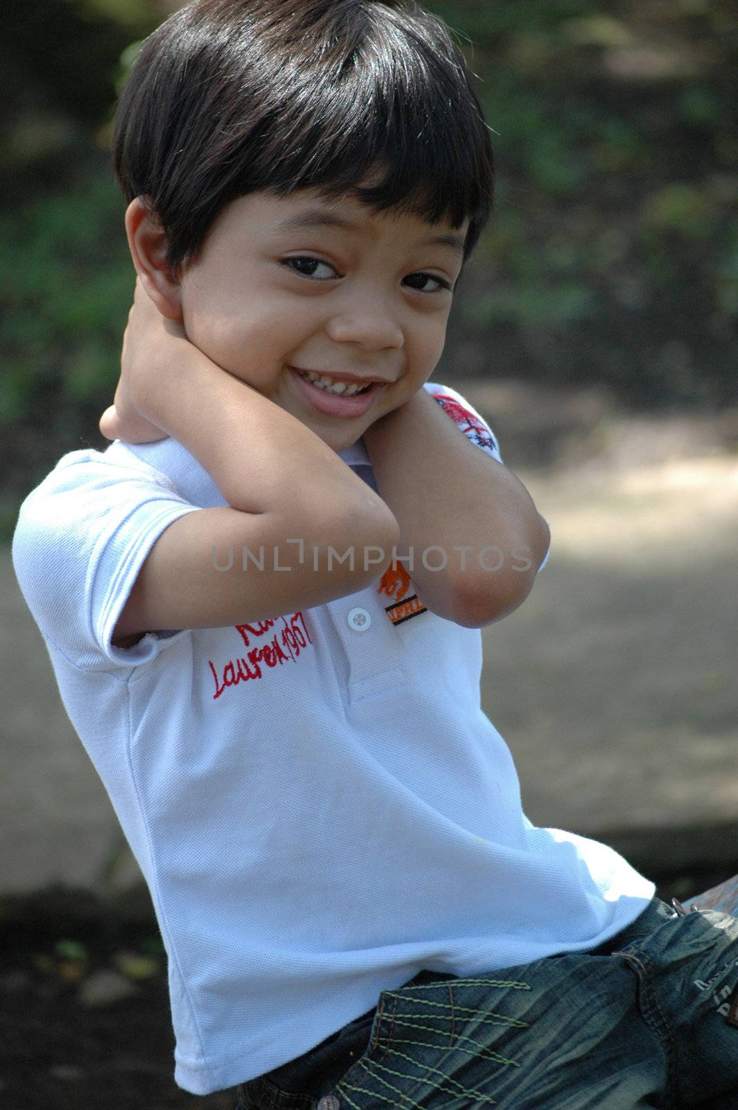 little boy with nice and cute face expression