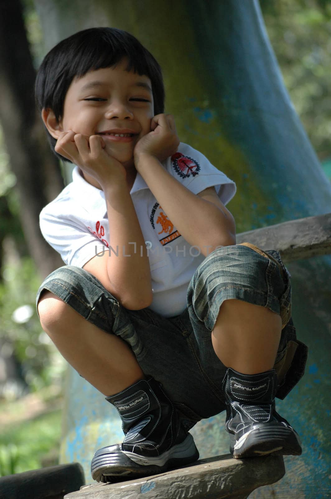 little boy with nice and cute face expression