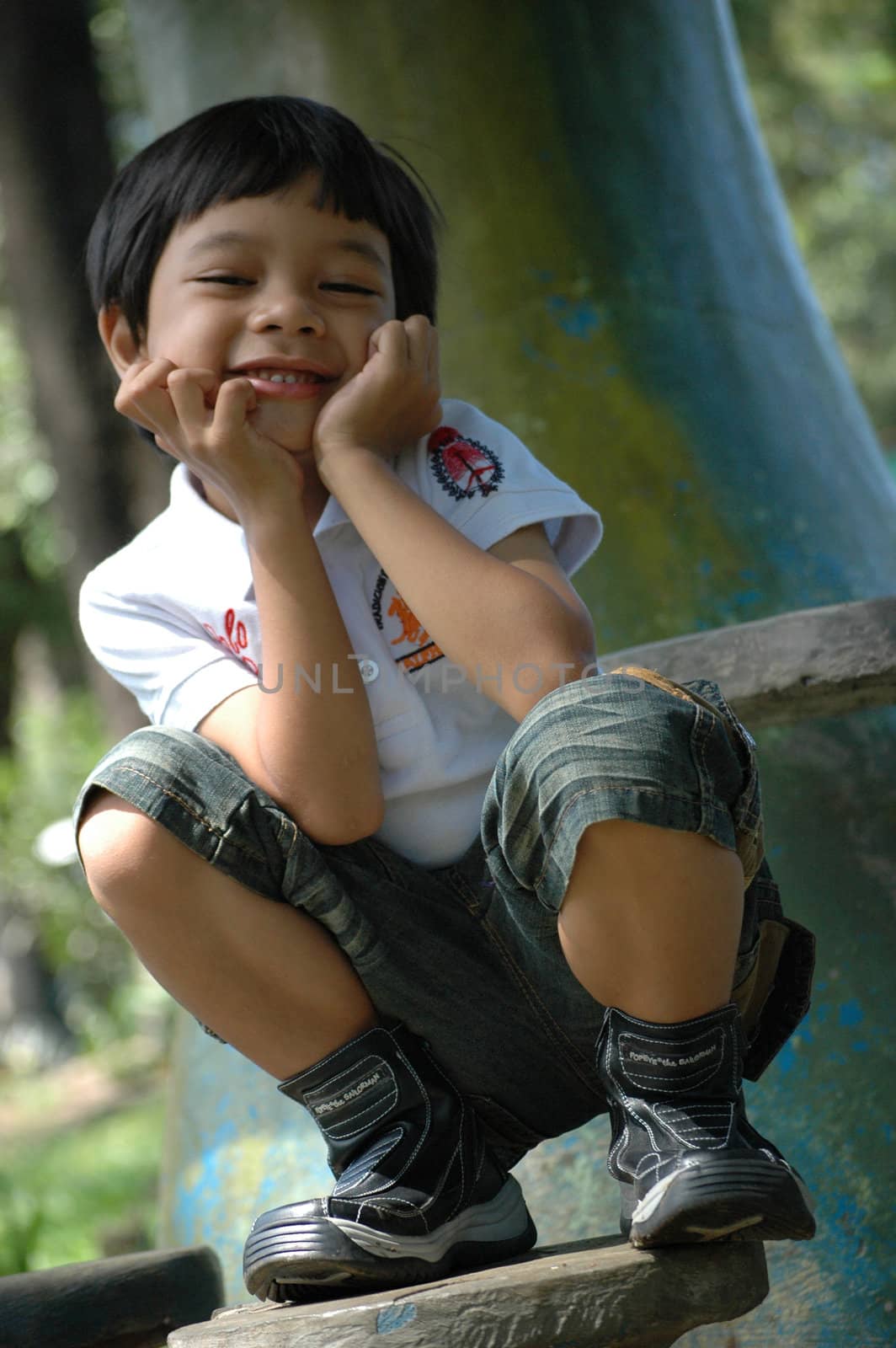 little boy with nice and cute face expression