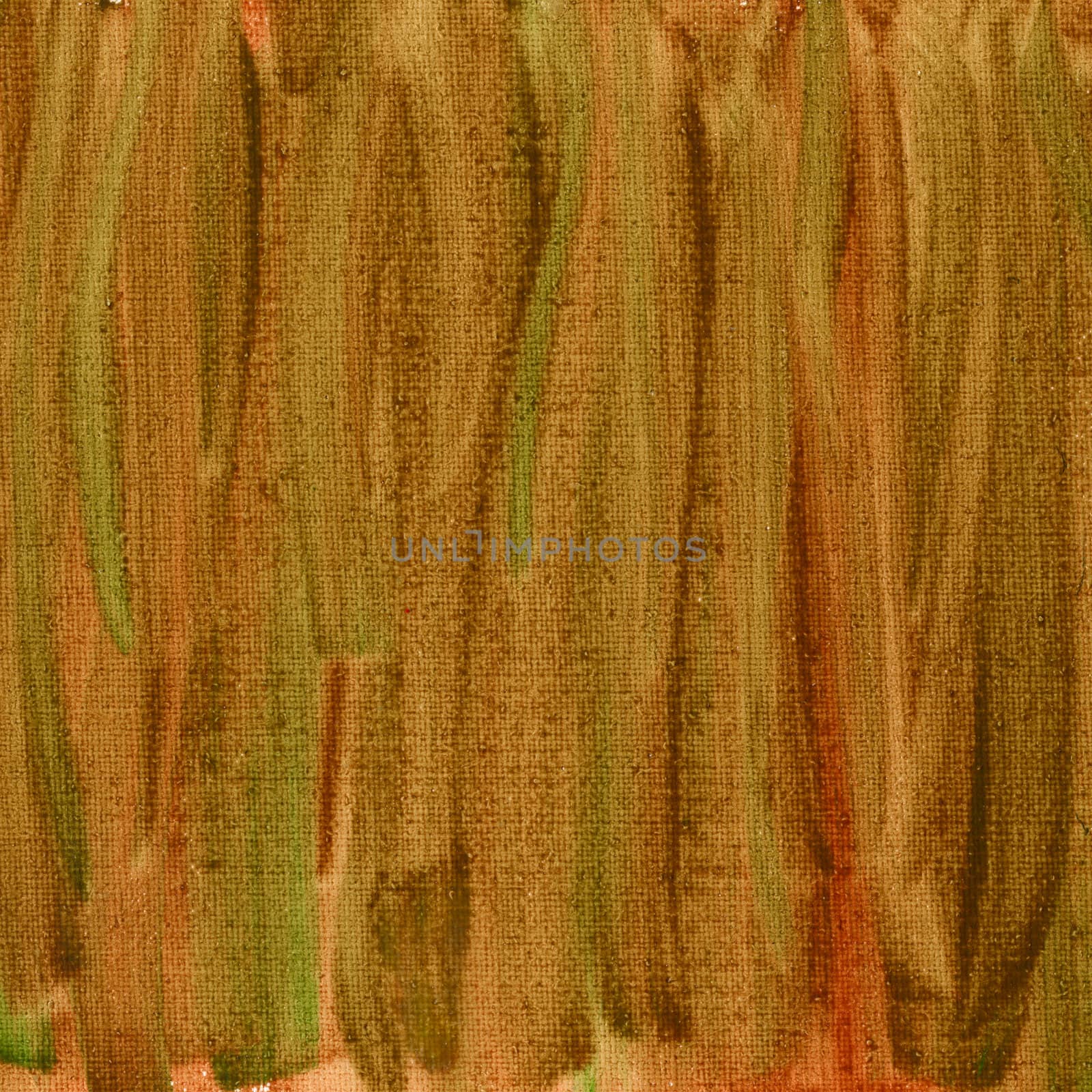 texture of green brown red watercolor abstract on cotton canvas, self made