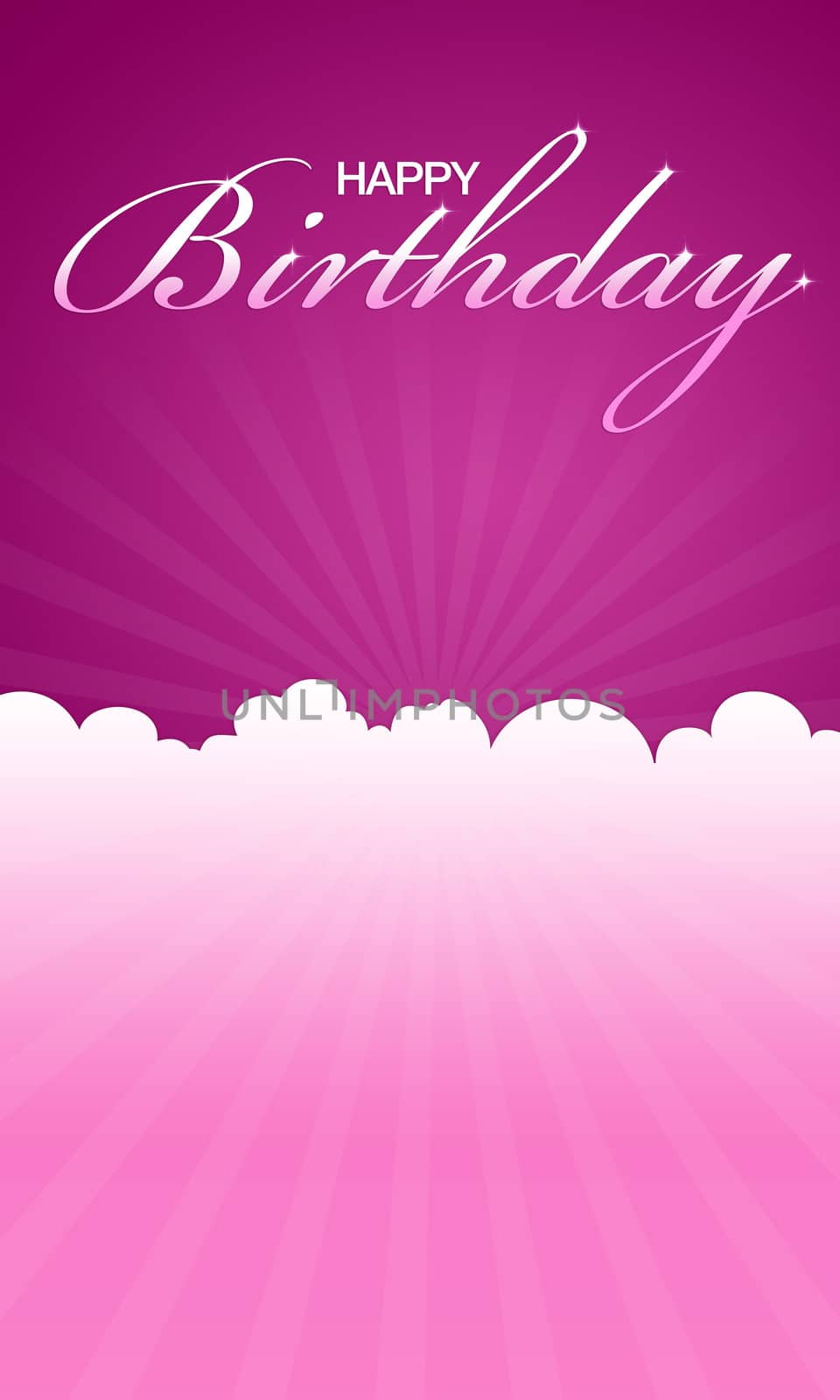 High resolution pink happy birthday card ready to print.