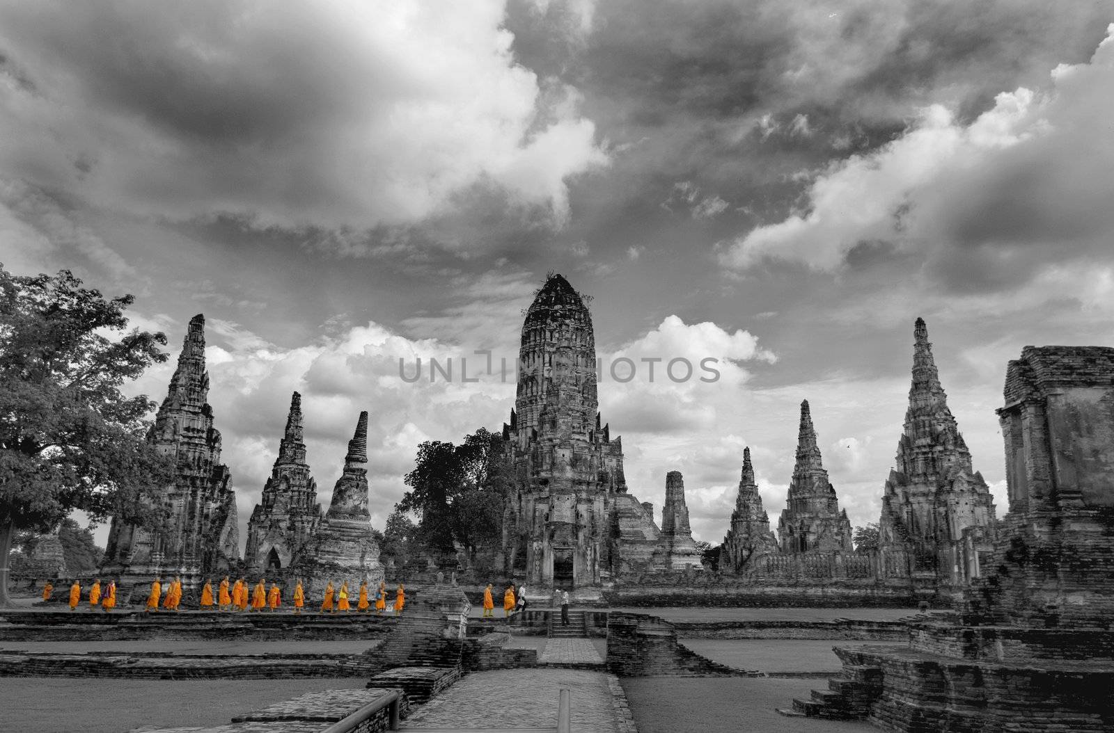 Shot at a temple area in Ayutthaya, Thailand 