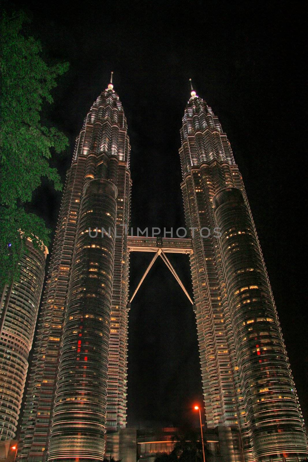 Nightscene of the twin towers in Kuala Lumpur