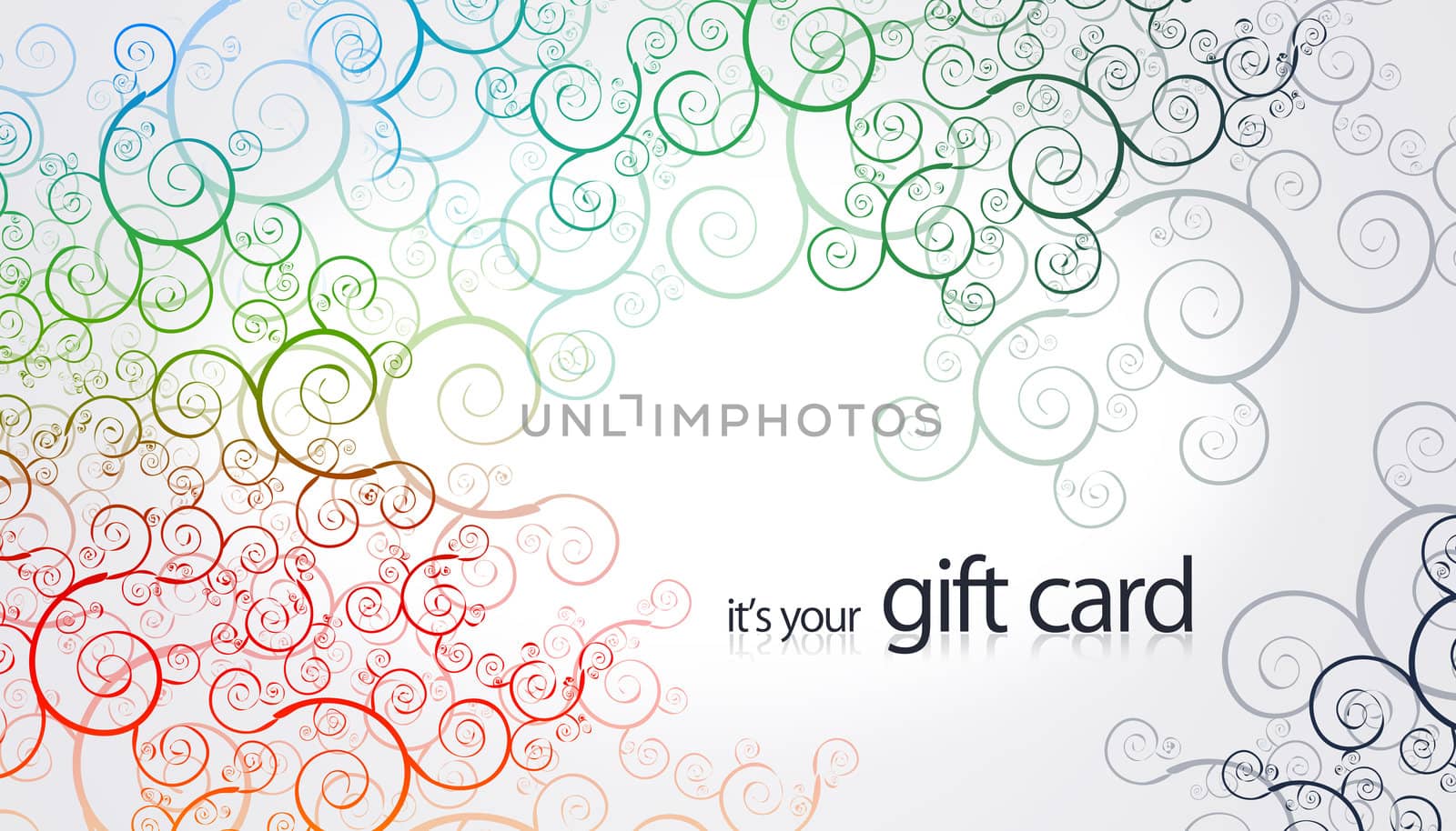 High resolution gift card with floral color elements.