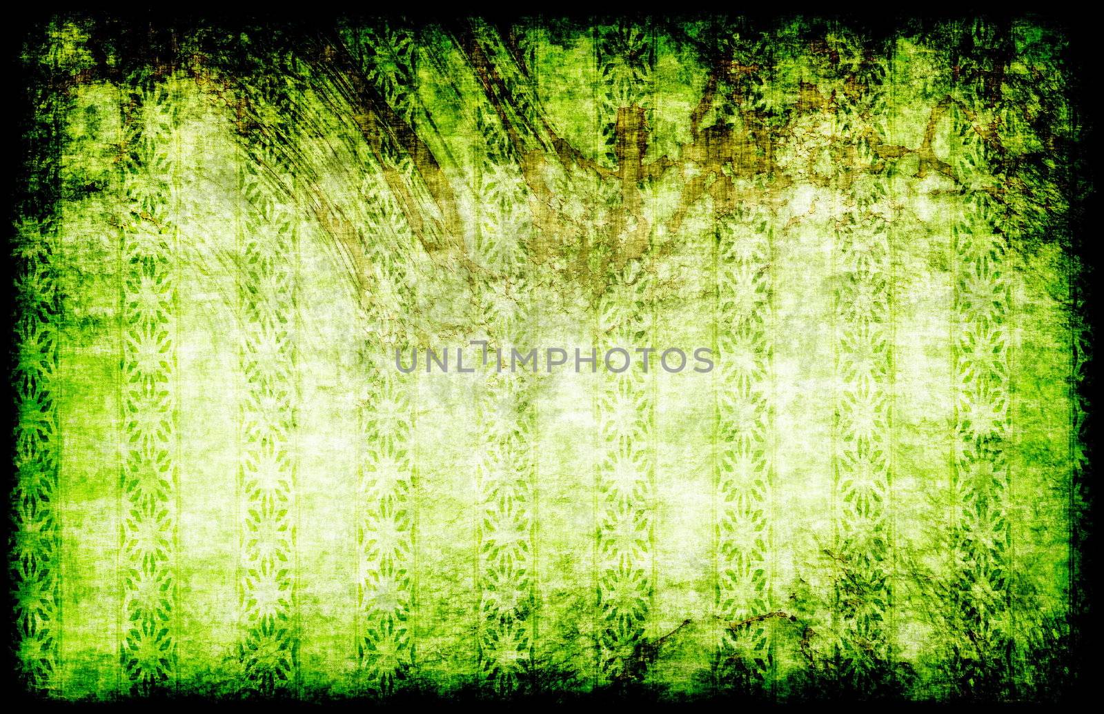 Green Grunge Style Vintage Background as Art
