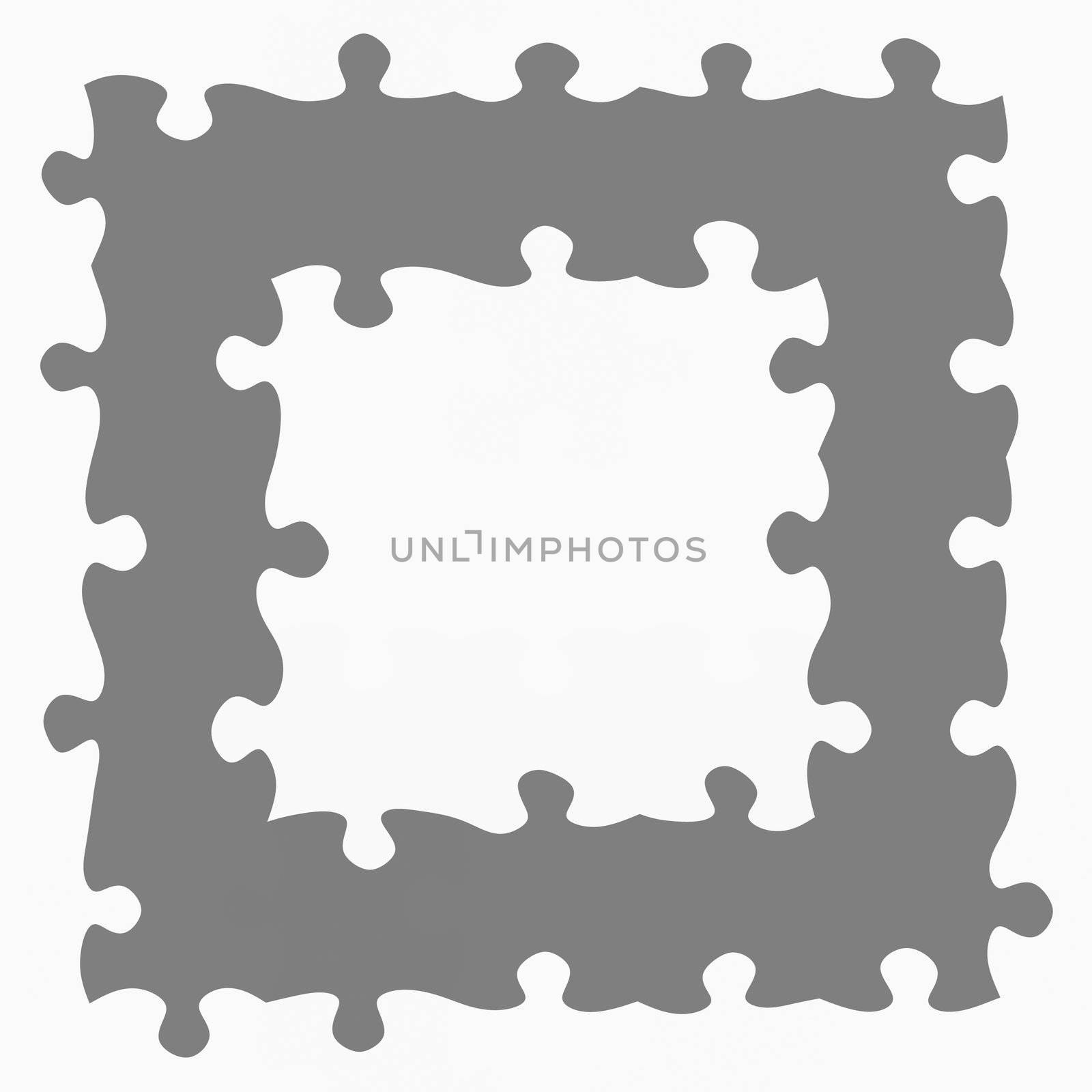 monochrome texture of puzzle pieces in a square frame 