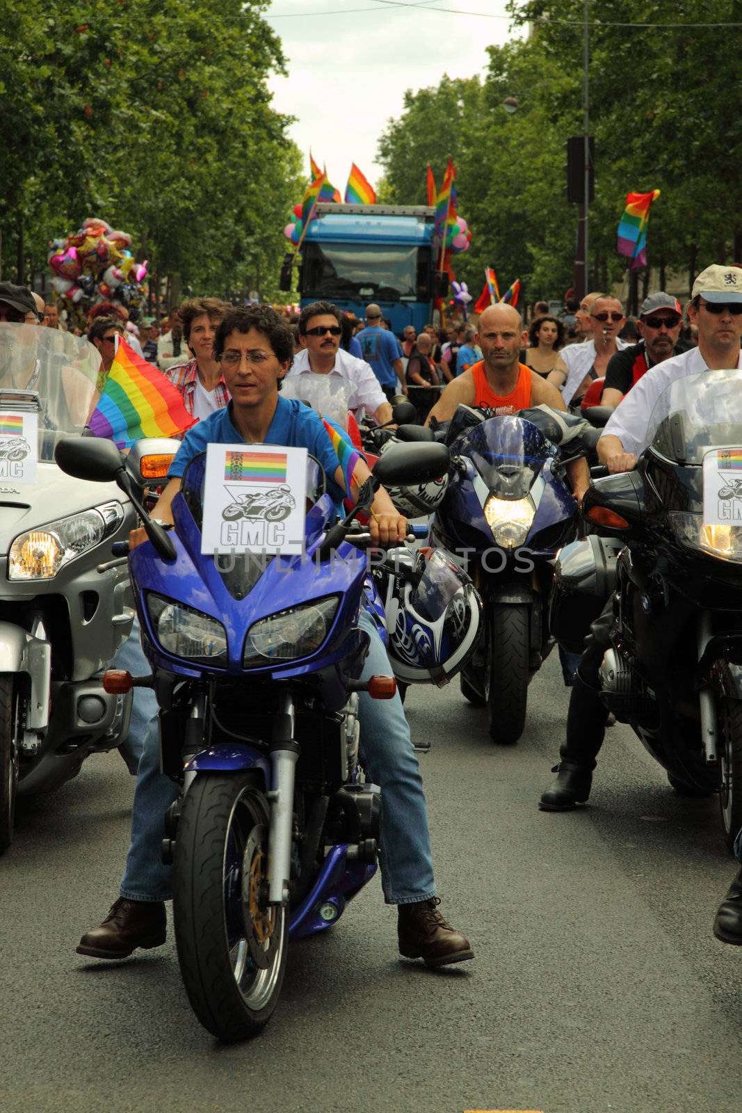 Gay Pride Parade in Paris led by Bikers by pjhpix