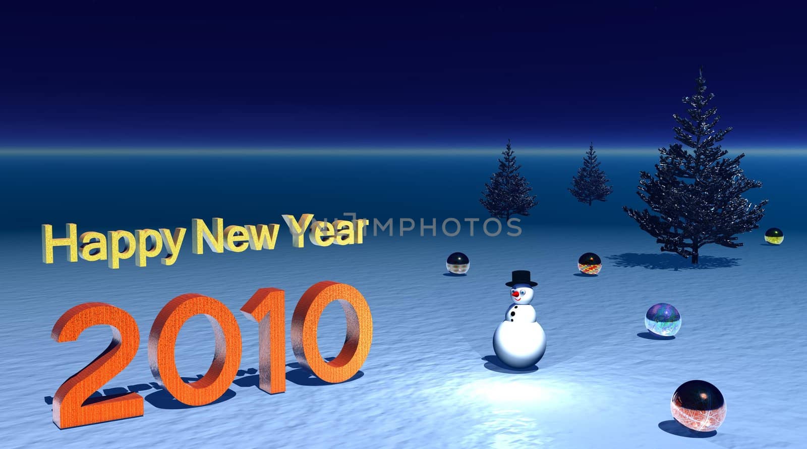 Happy New Year with snowman by Elenaphotos21