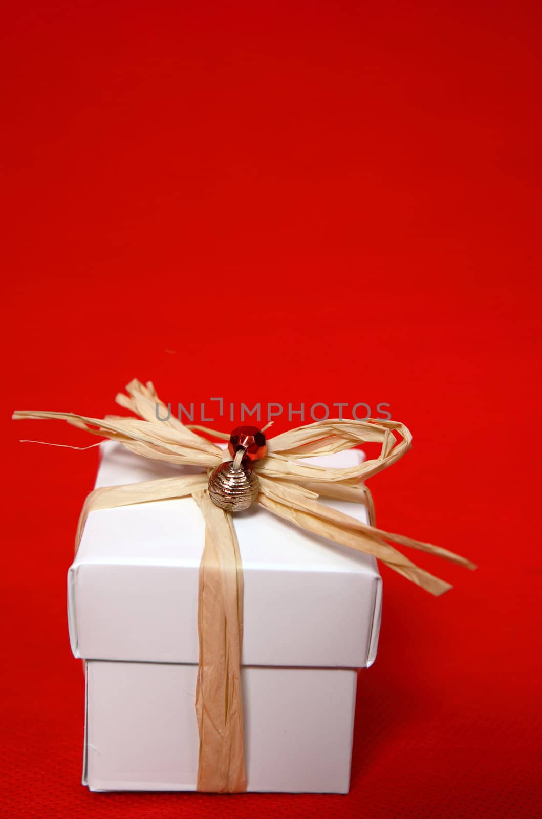 White box tied with raffia and decorated