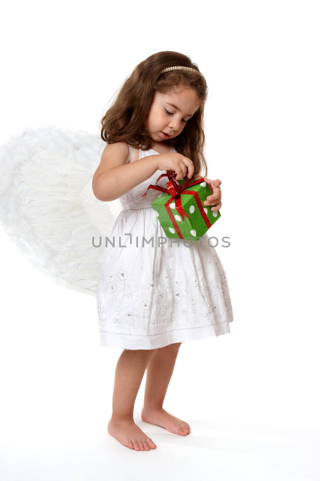 Angel or fairy with Christmas present