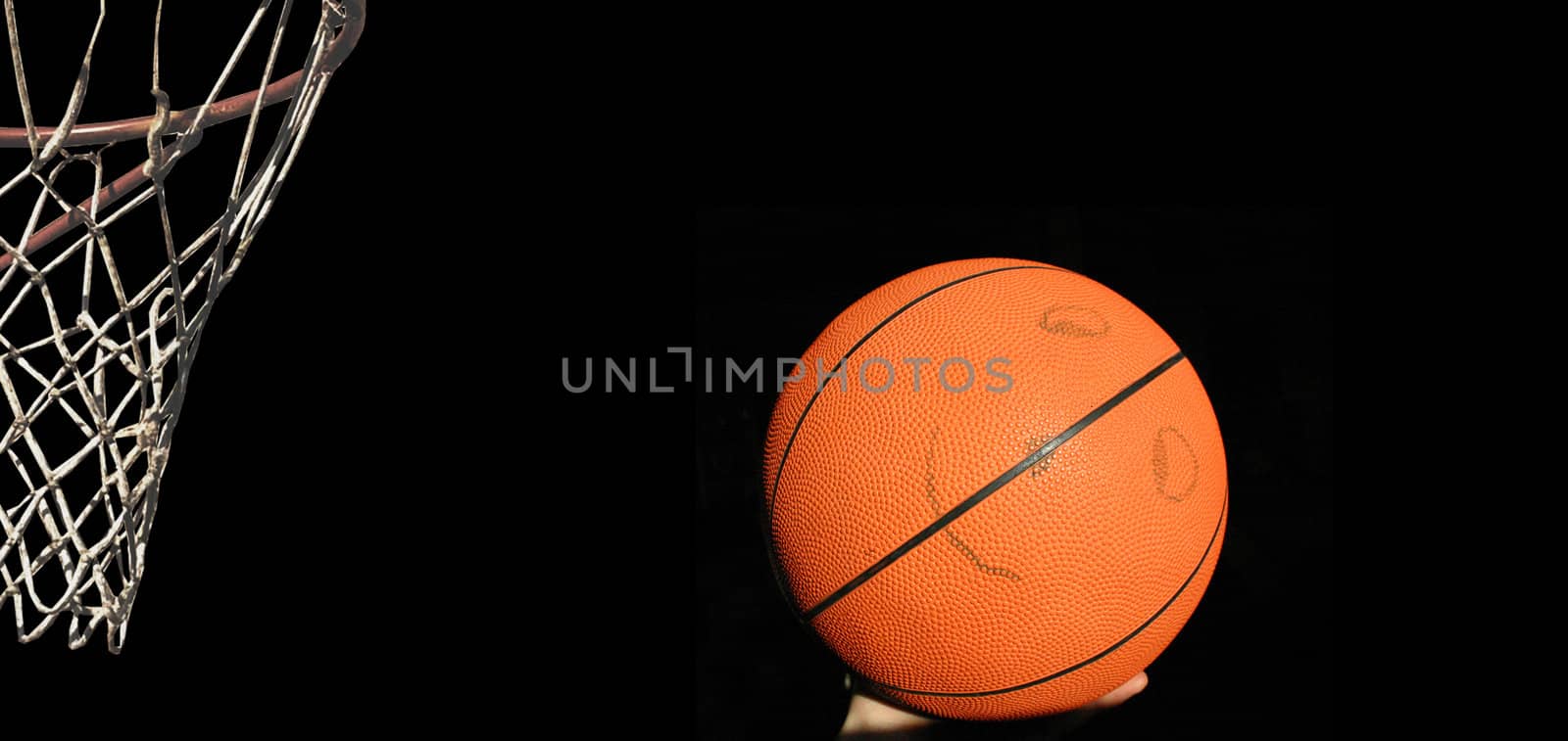 isolated basketball with face before throw