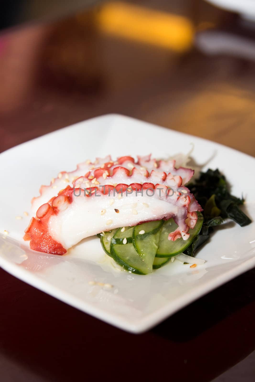 Japanese sashimi octopus ready to serve