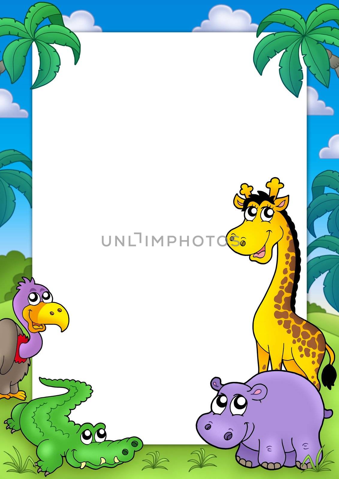 African frame with animals 2 by clairev