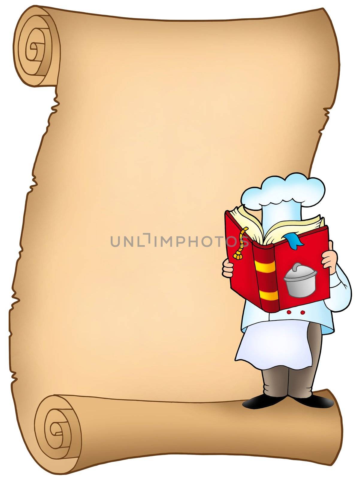 Parchment with chef and book by clairev
