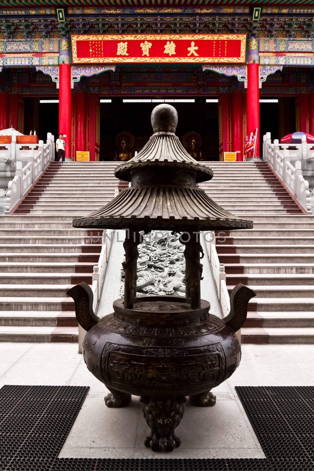 Bronze Incense Burner in chinese temple Thailand by lavoview