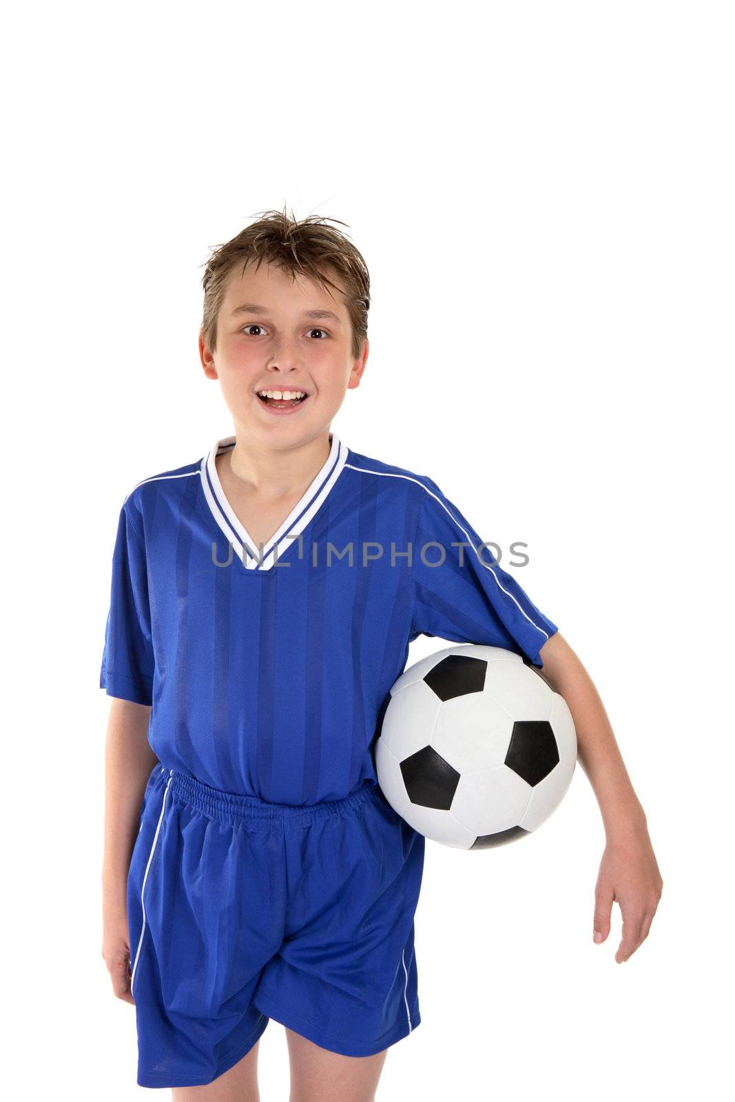 Boy in soccer uniform by lovleah