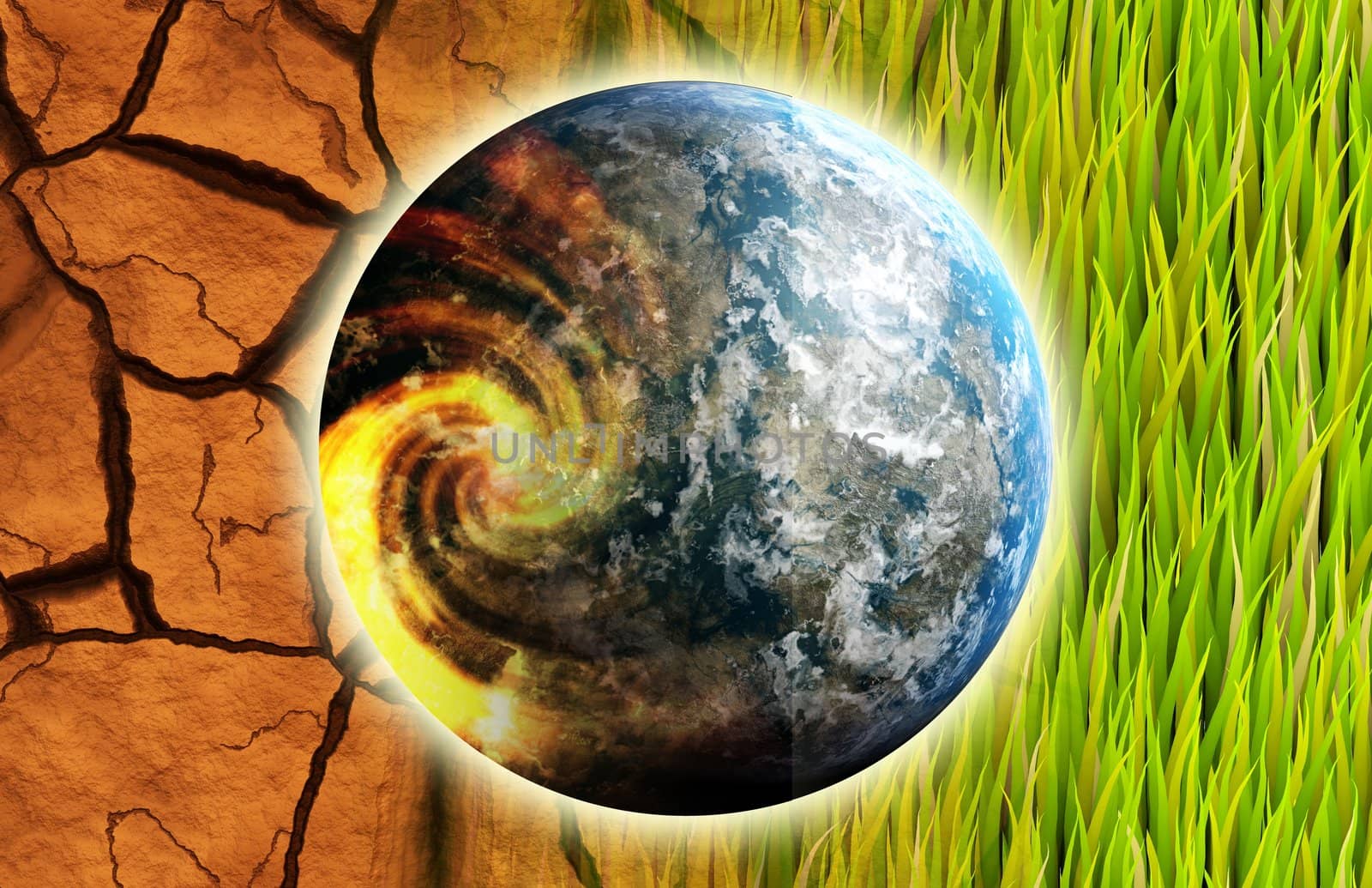 Global Warming Problem Earth as Concept Art
