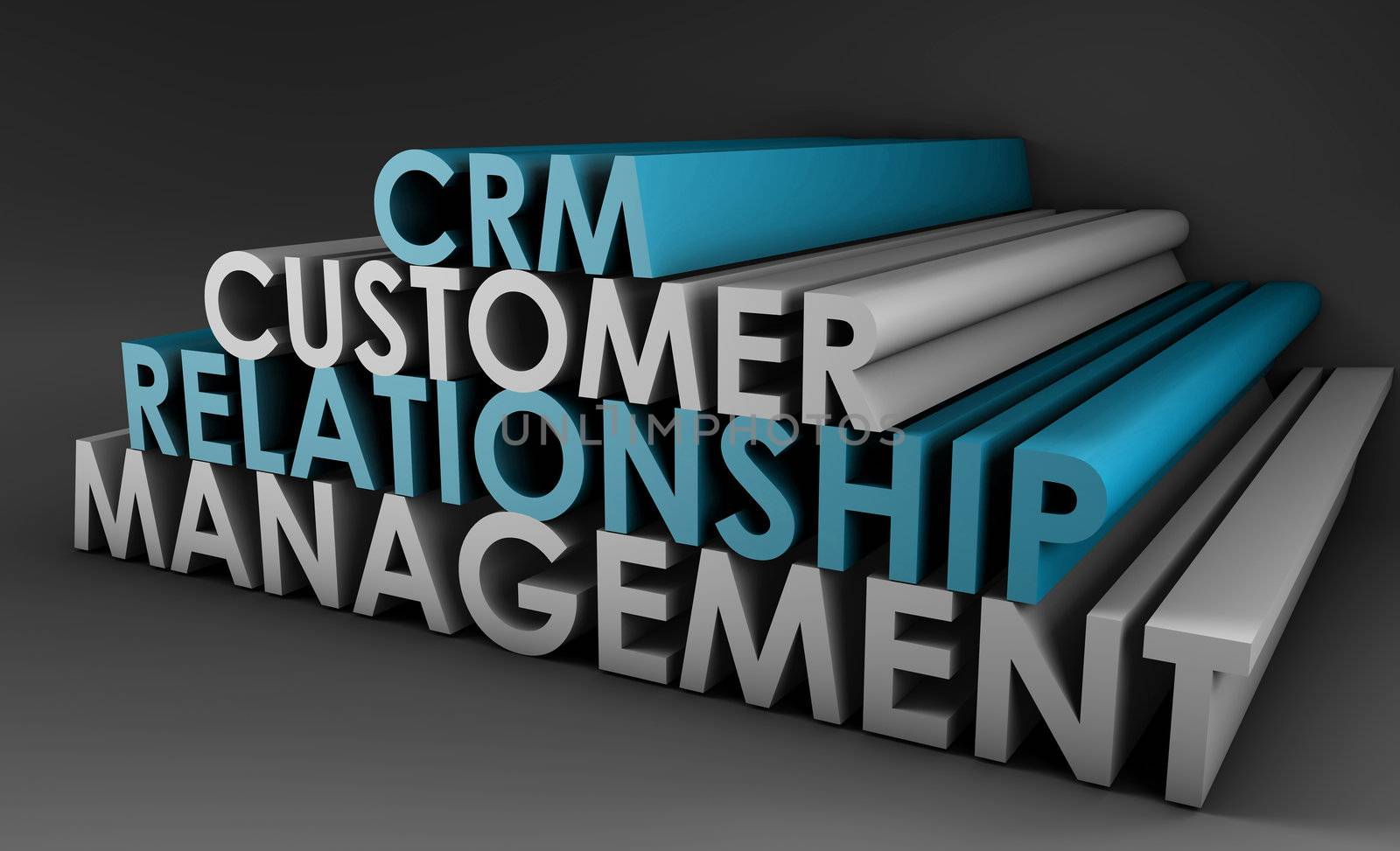 Customer Relationship Management CRM in 3d Art