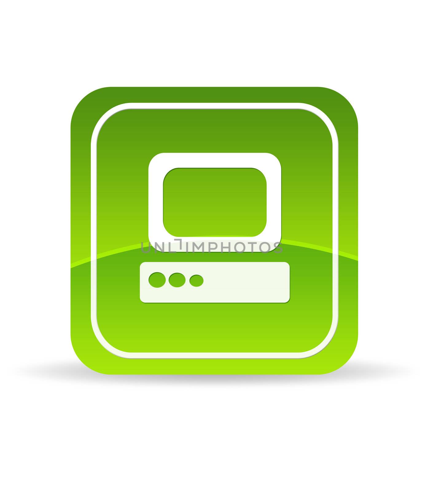 Green Computer Icon by kbuntu