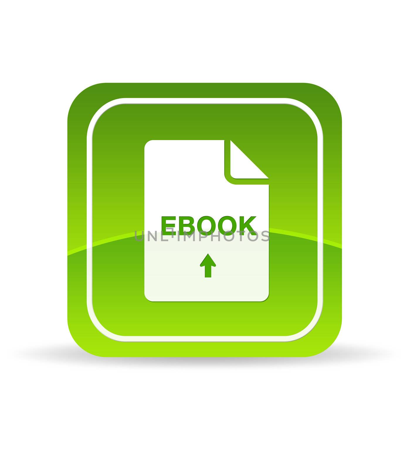 High resolution green ebook icon on white background.