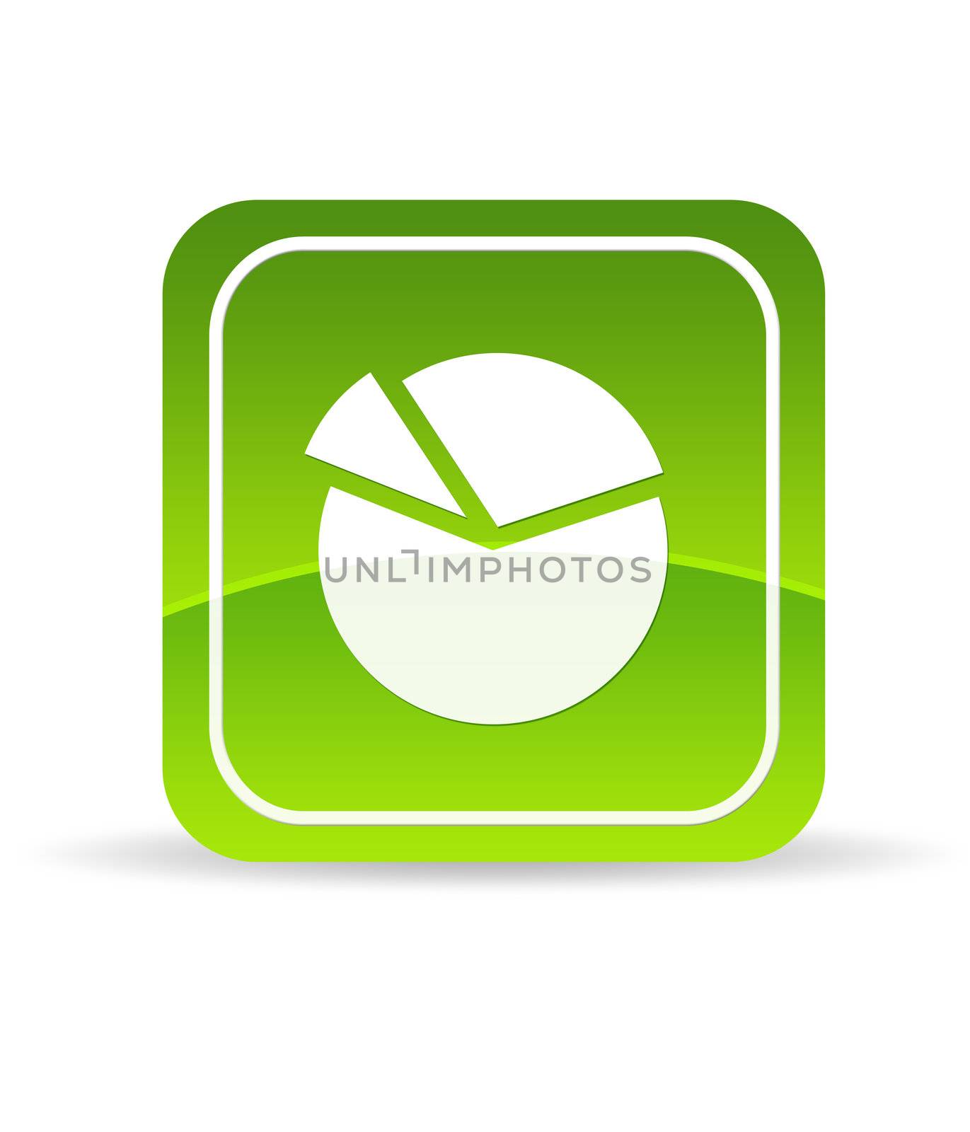 High resolution green market share chart icon on white background.