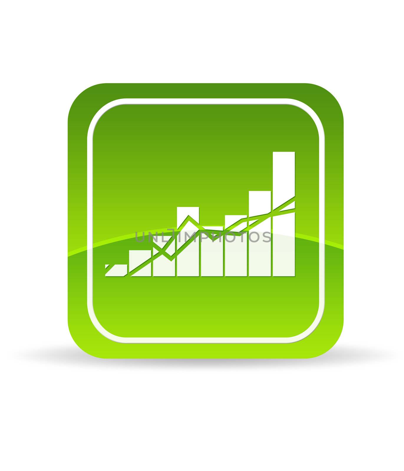 High resolution green Profit Chart Icon on white background.