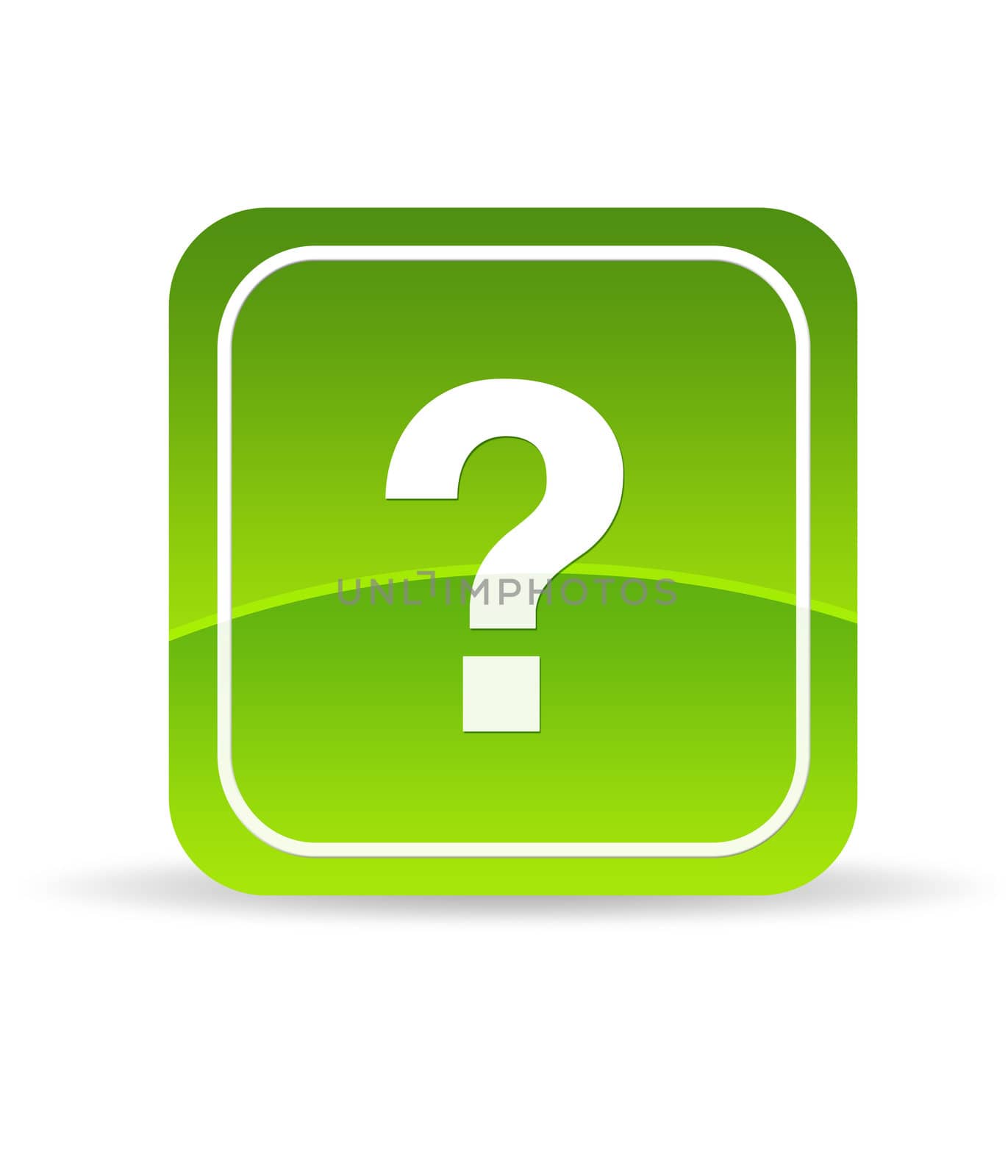 High resolution green question mark icon on white background.