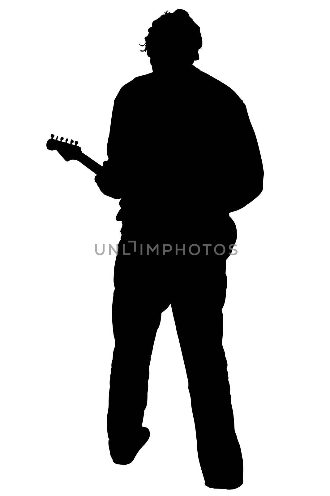 Silhouette of guitar player by Koufax73