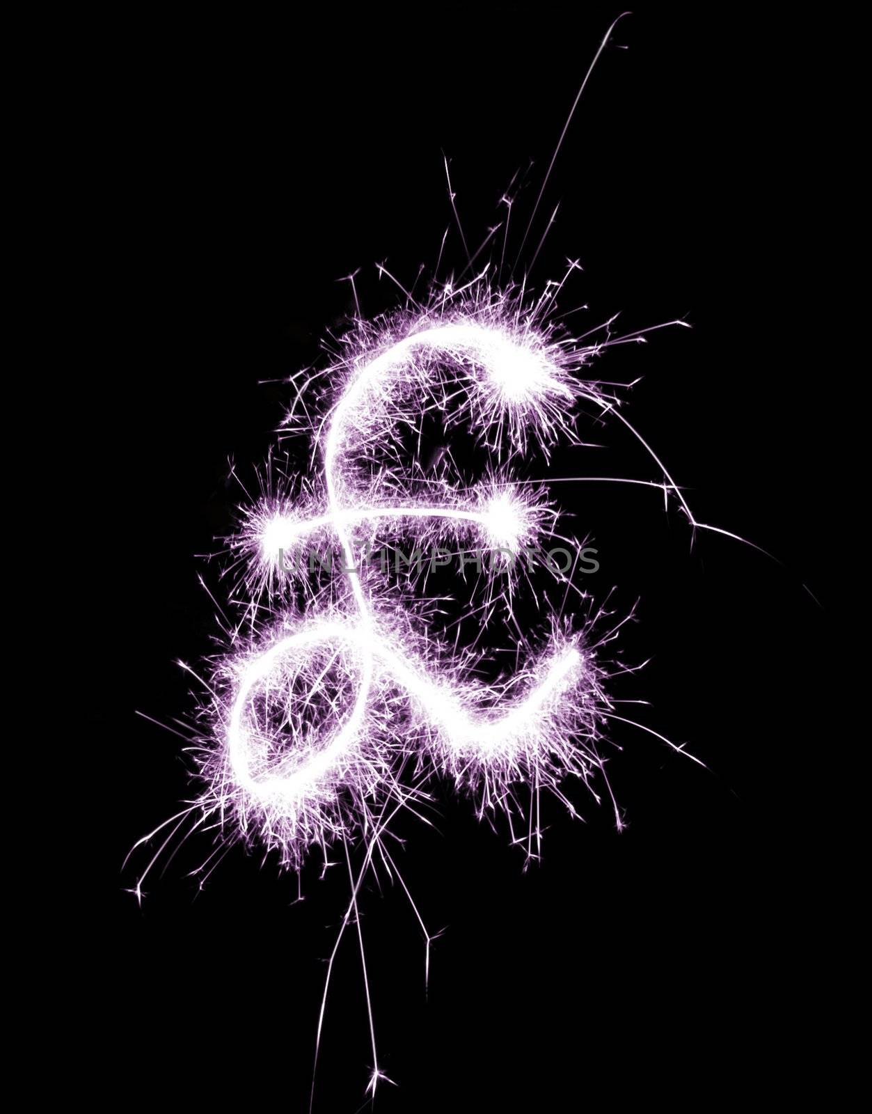 a pink coloured sparking pound symbol, conceptual of gay spending power in the UK