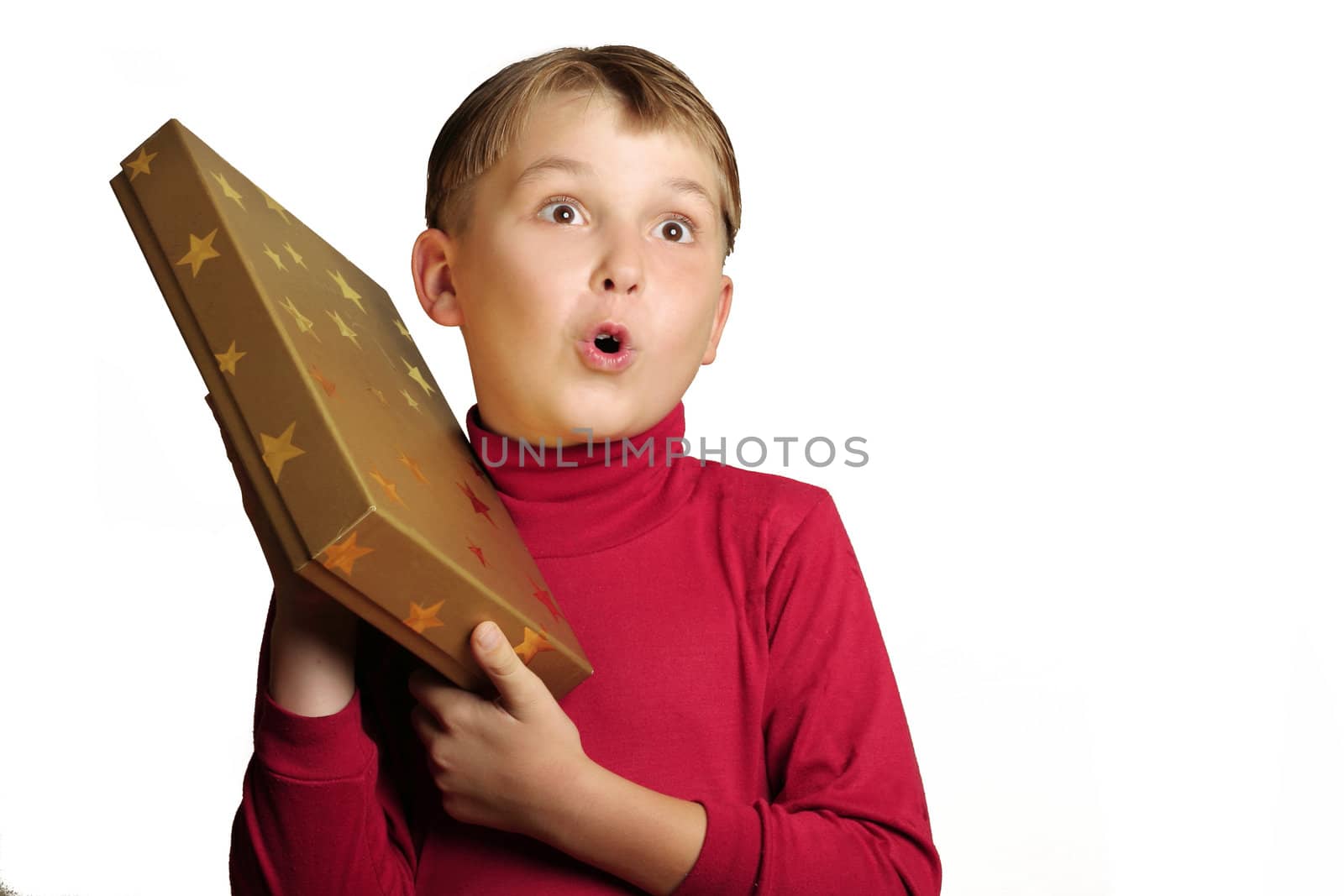 Child holding / giving a present
