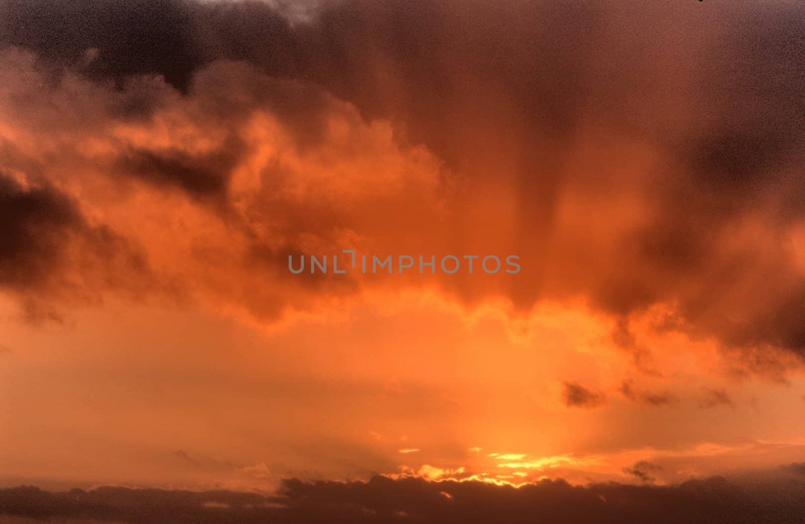 Orange sunset over sea 