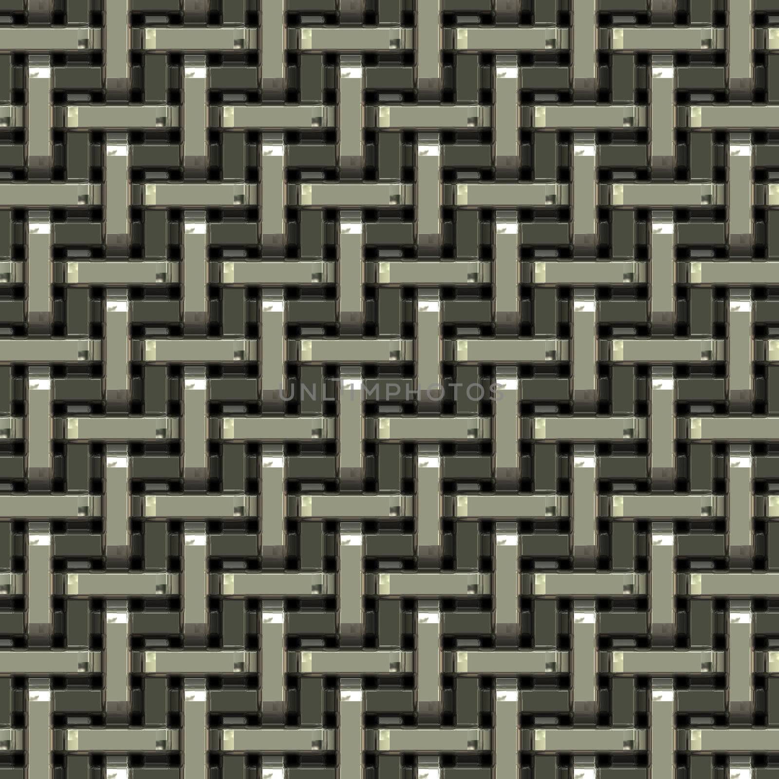 A seamless pattern of a silver metal grate or mesh material.