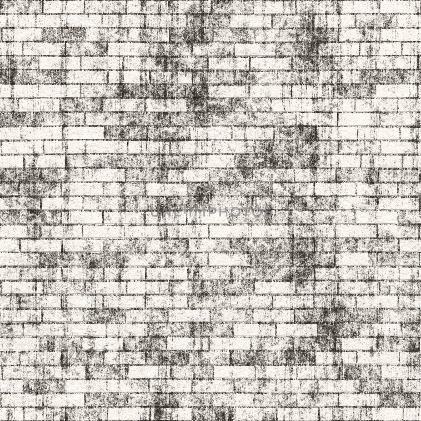 A grungy brick wall texture that tiles seamlessly as a pattern.