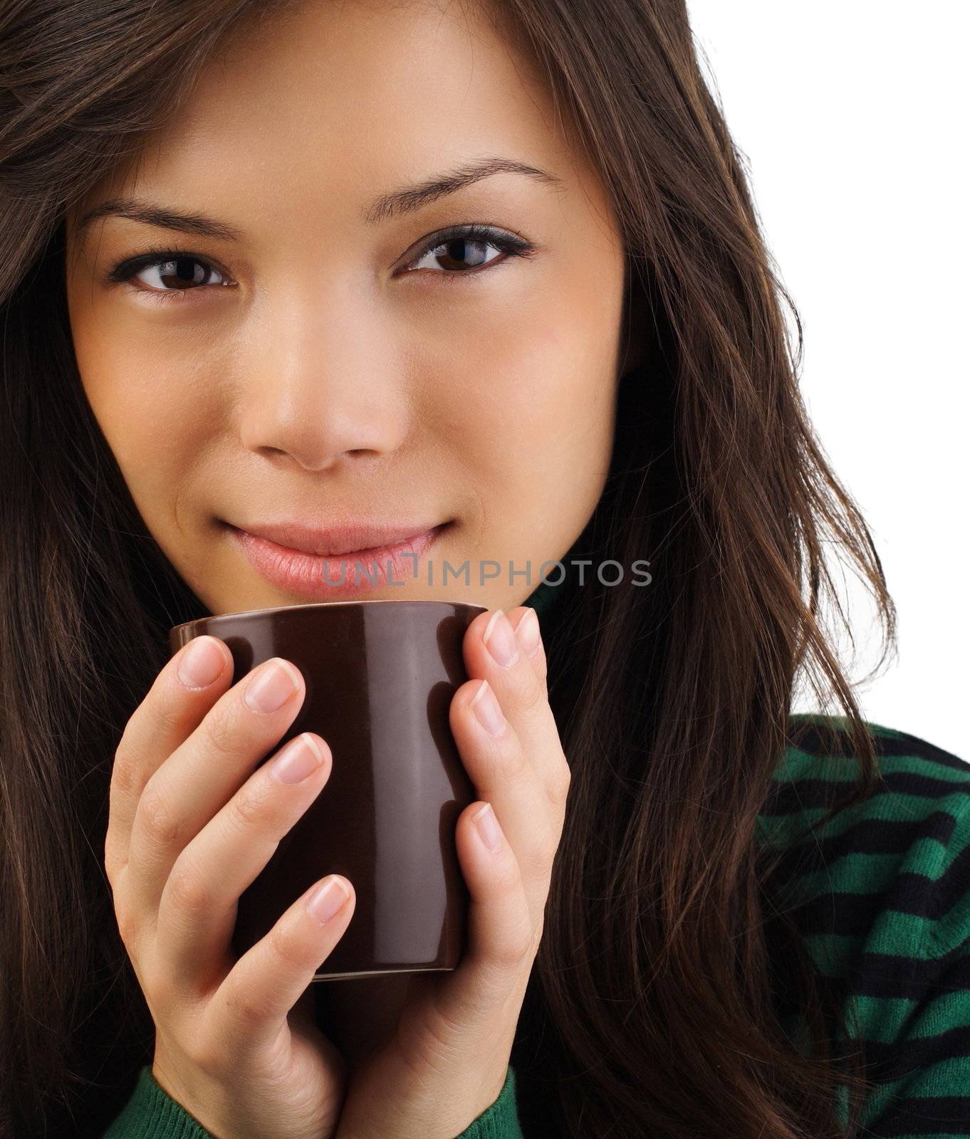 Beautiful woman drinking coffee by Maridav