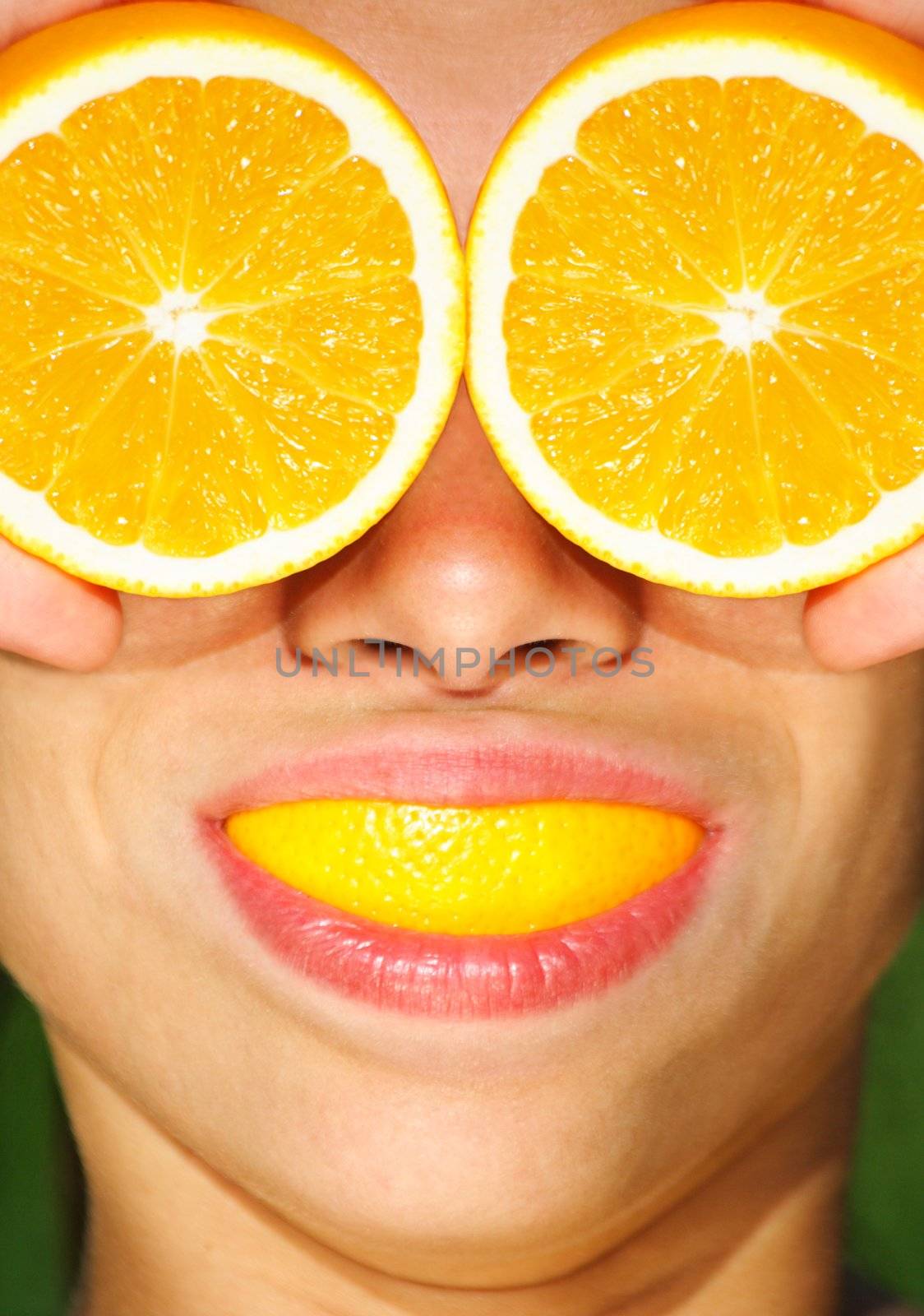 Funny health and orange concept by Maridav