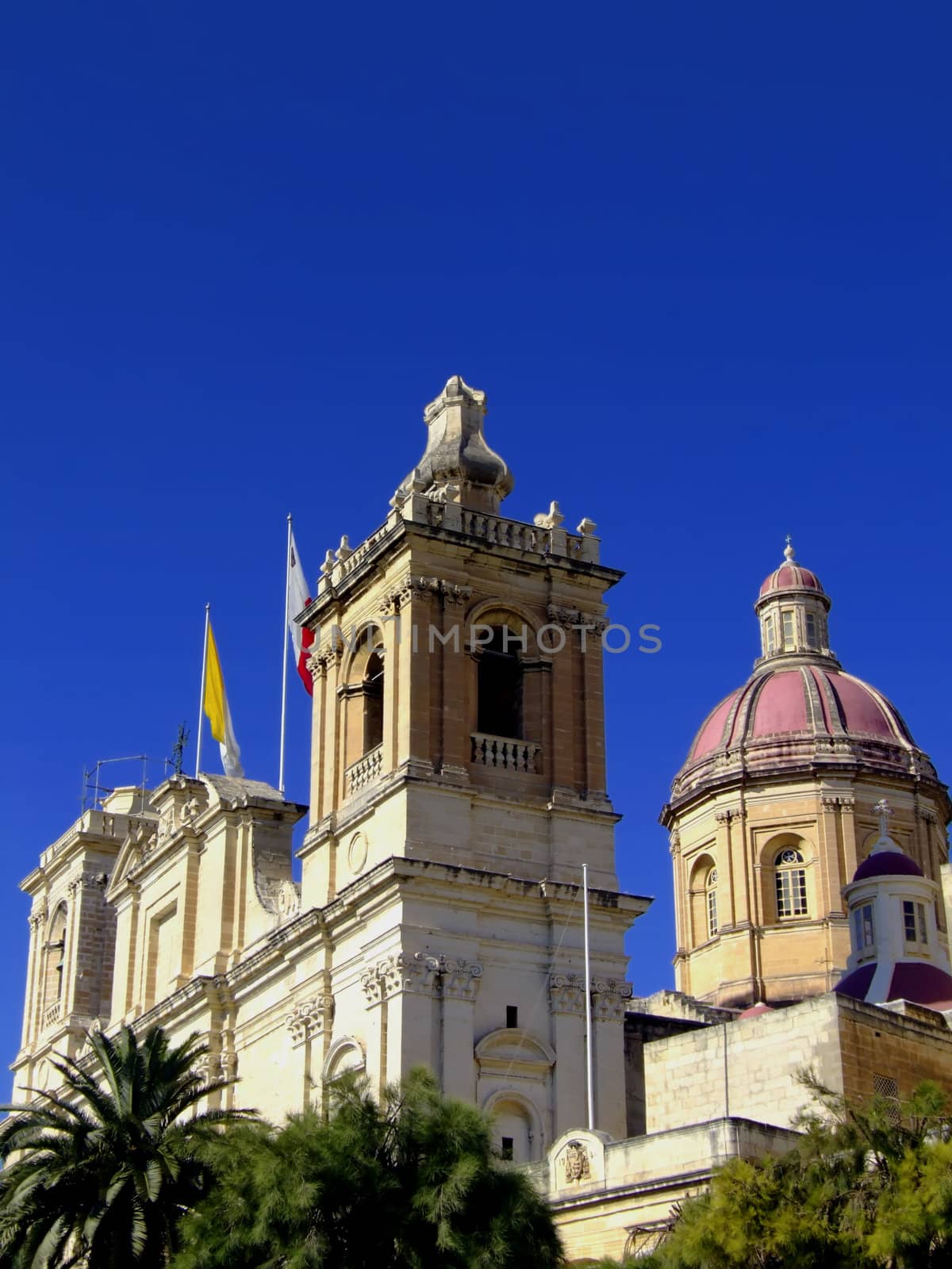 St. Lawrence Church in the historical city of Vittoriosa in Malta