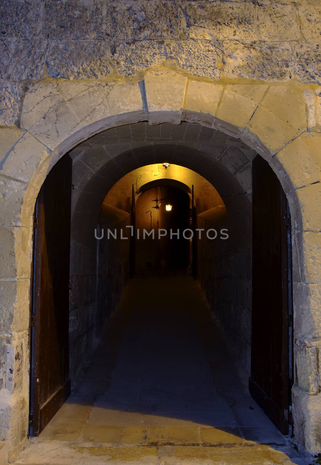 A medieval gateway into the old city of Mdina in Malta