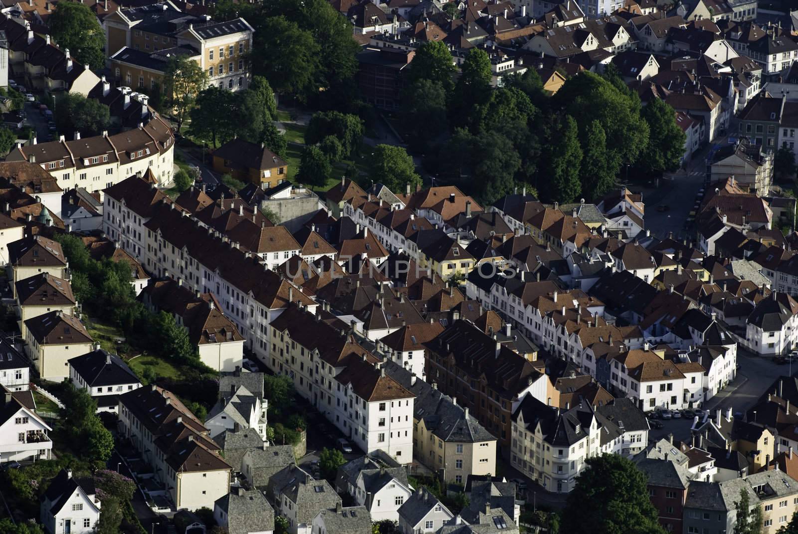 Buildings and houses in center of the city Bergen in Norway!