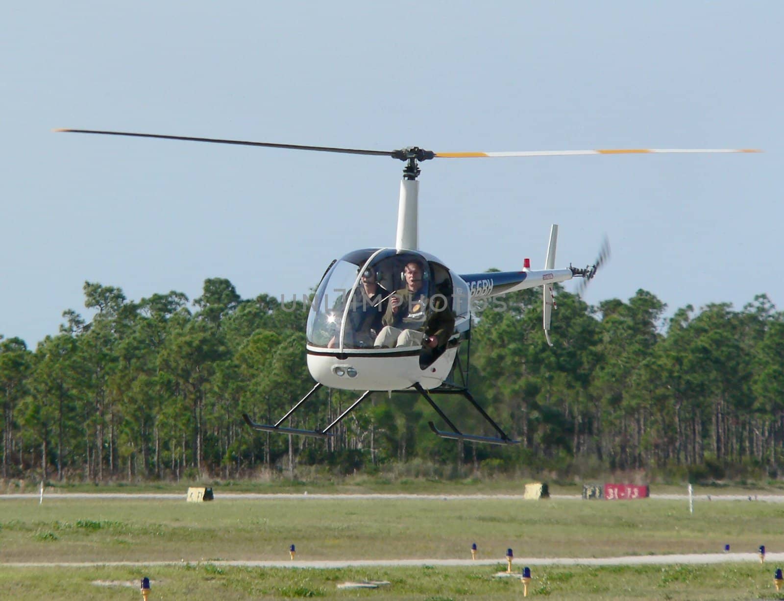Helicopter flight training in progress