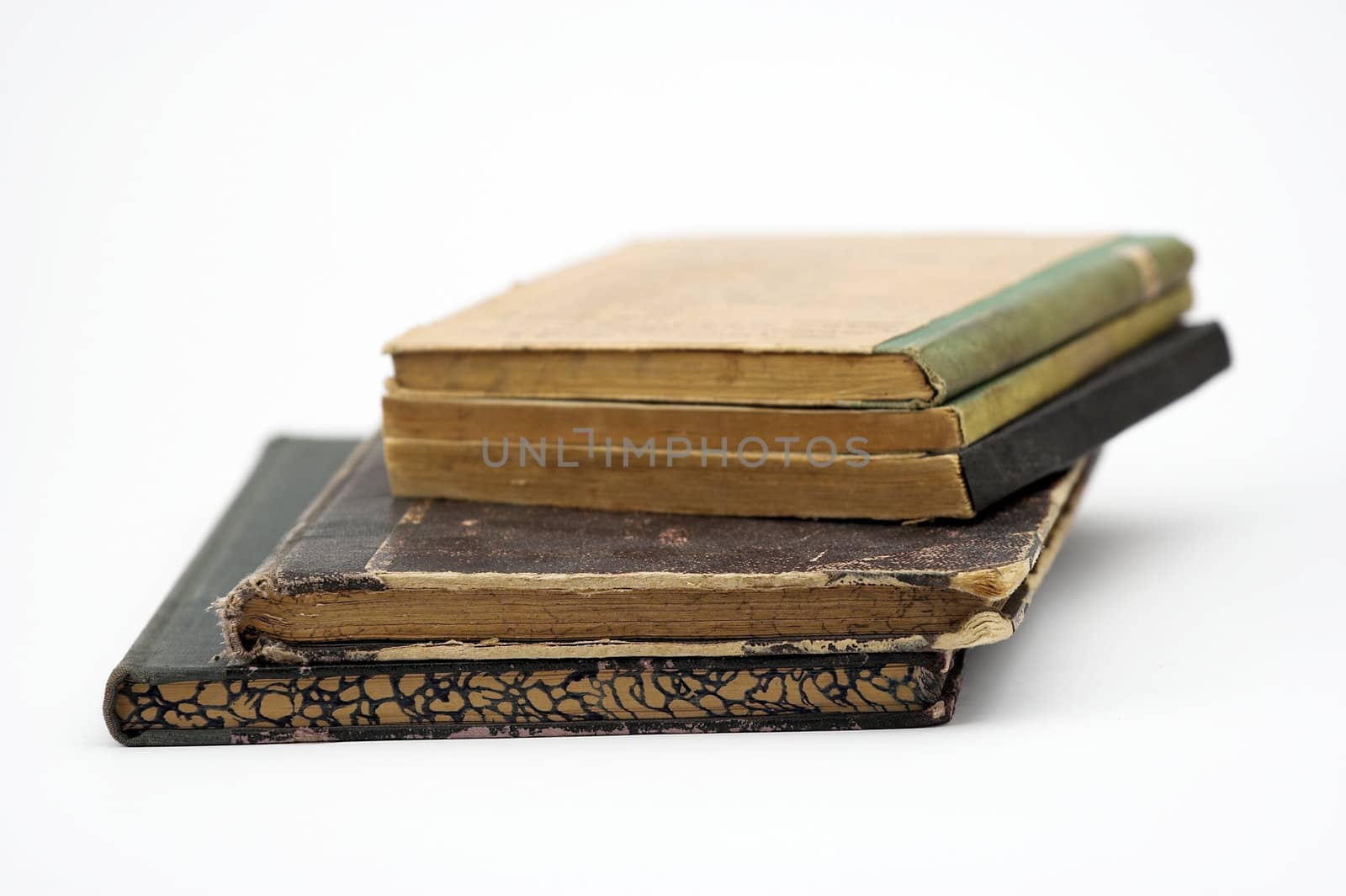 Stack of old books,isolated