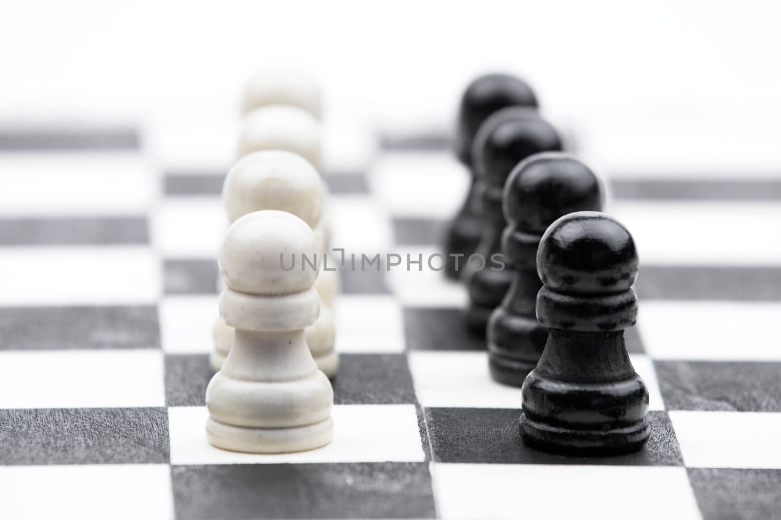 Close up of chess figures