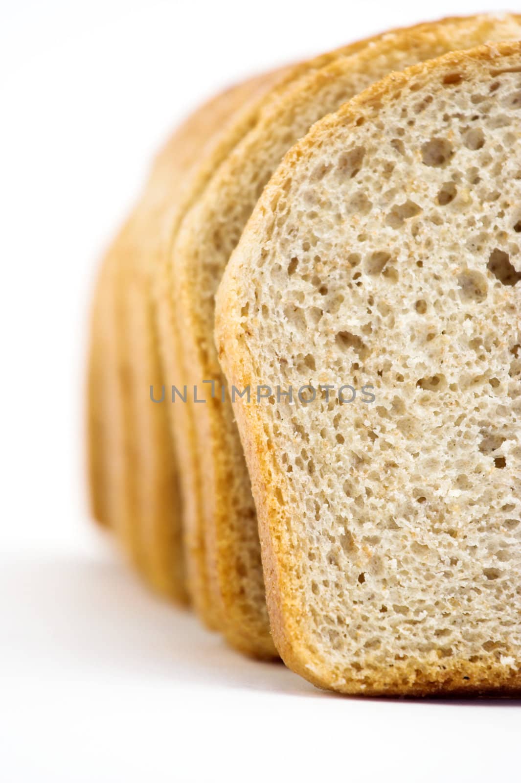 Close up of bread isolated