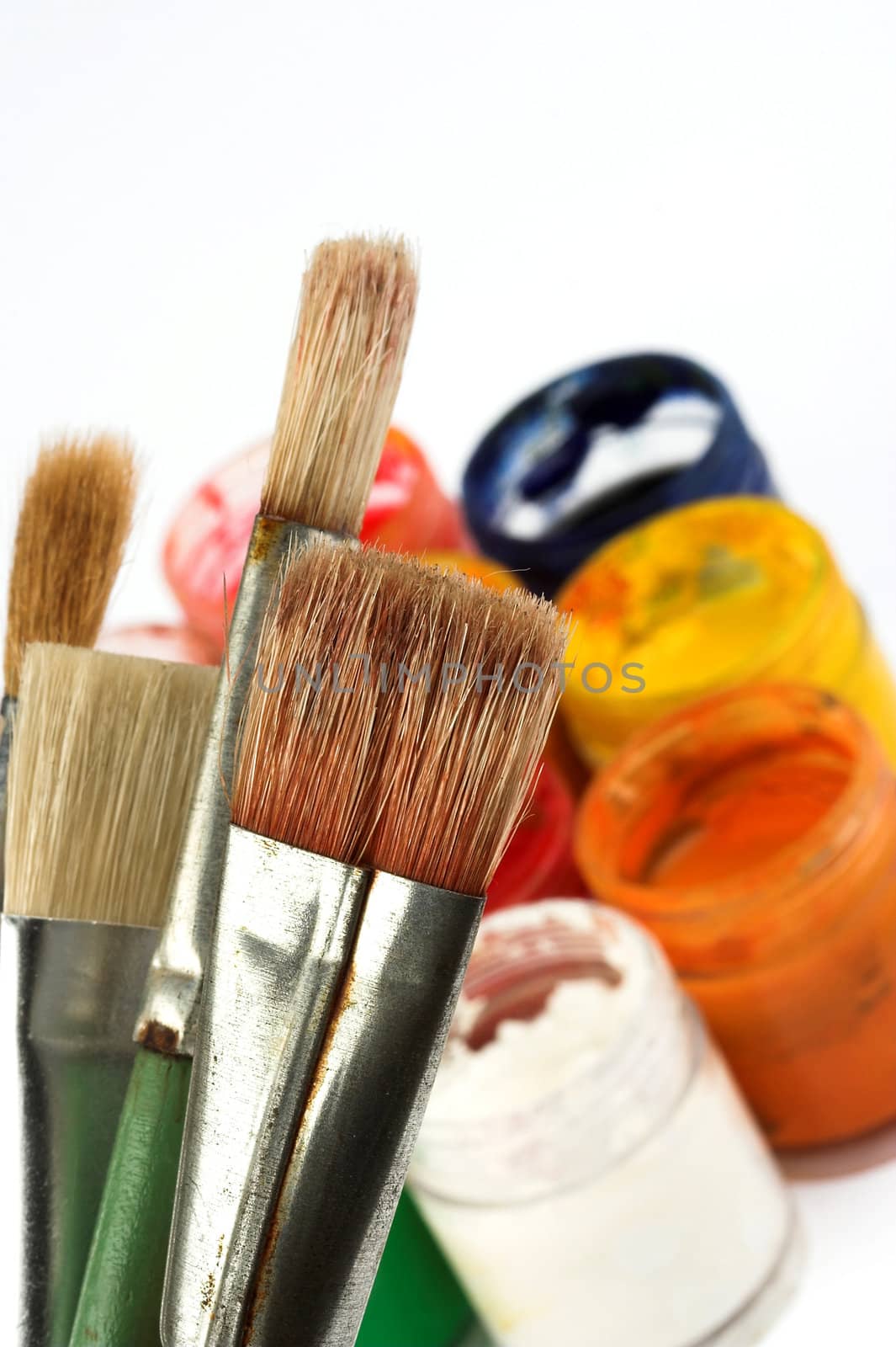 Close up of some paintbrushes