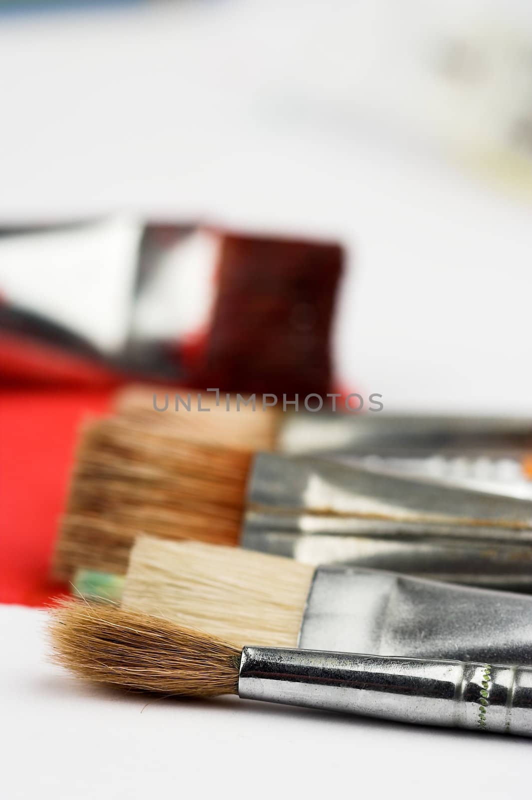 Close up of some paintbrushes