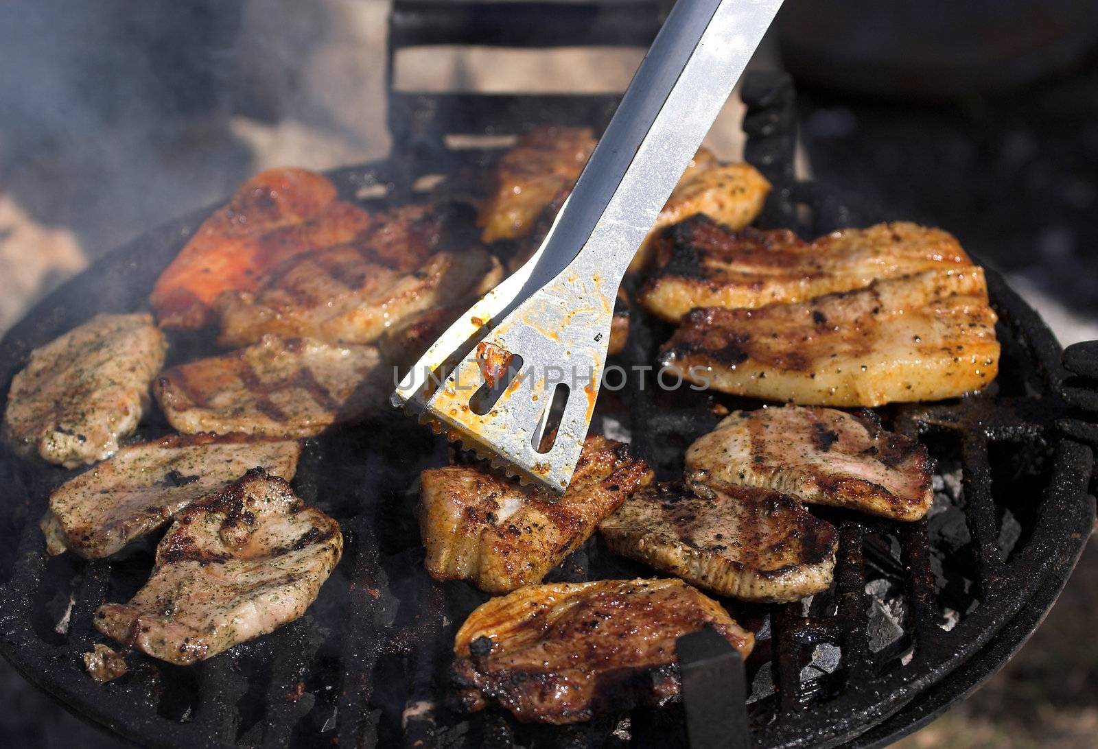 close up of grilled meat,outdoor