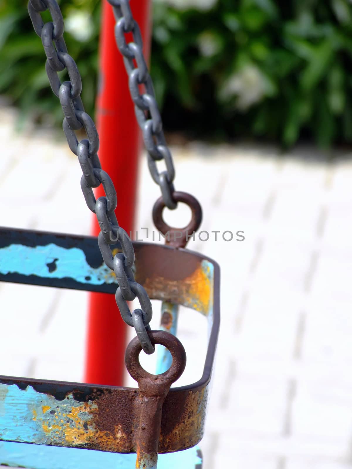 Details and imagery from an old vintage deserted playground in Malta