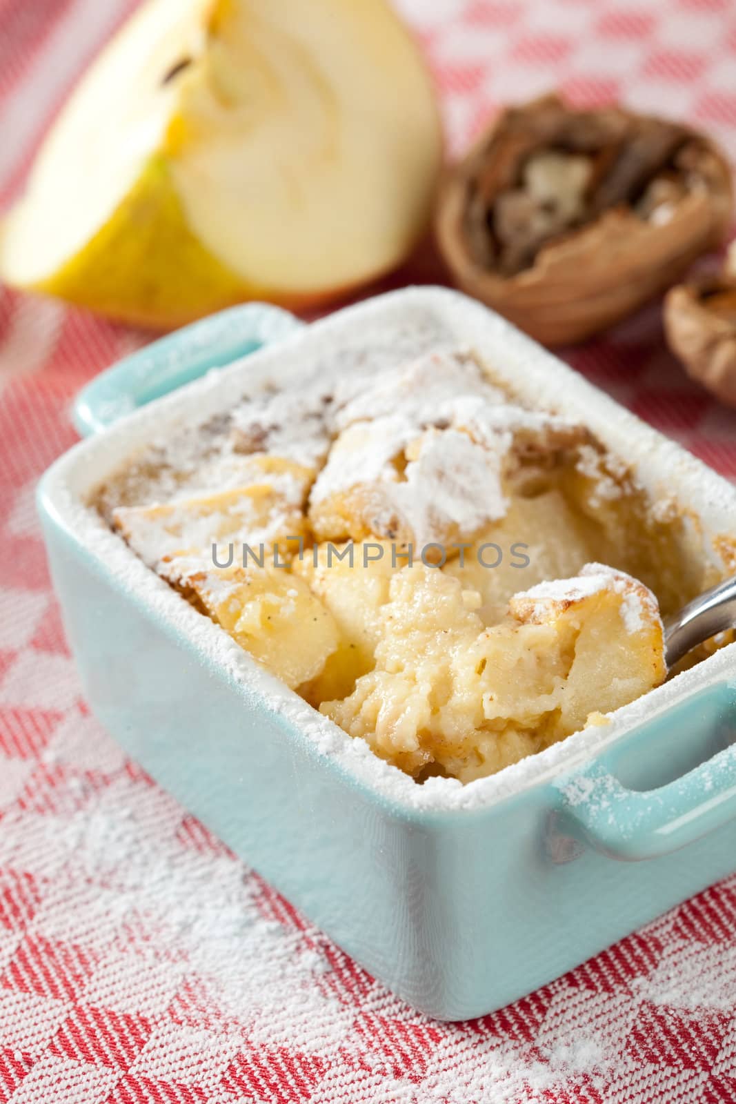 Delicious apple clafoutis fresh from the oven