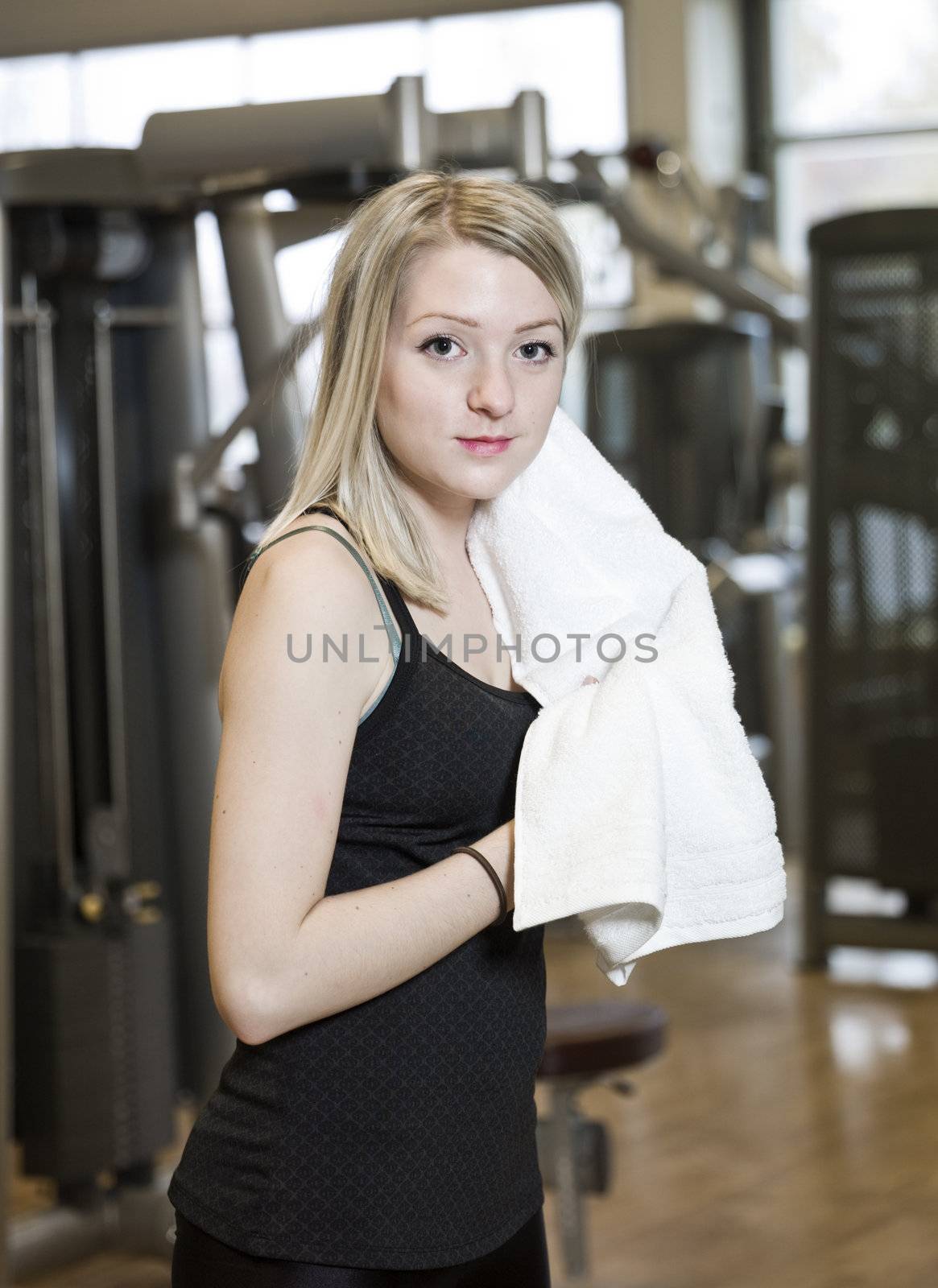 Portrait of a young woman at a healtch club