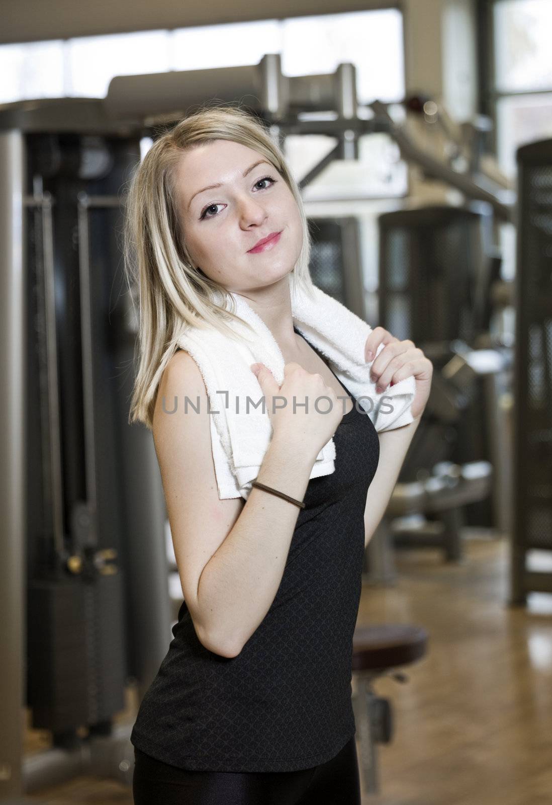 Portrait of a young woman at a healtch club